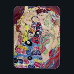 Maiden (Virgin), Gustav Klimt, Vintage Art Nouveau Magnet<br><div class="desc">The Maiden (aka The Virgin) (1913) by Gustav Klimt is a vintage Victorian Era Art Nouveau fine art symbolism portrait painting. Several women yawning, stretching and sleeping in a bed covered with colourful mosaic pattern blankets. About the artist: Gustav Klimt (1862-1918) was an Austrian Symbolist painter and one of the...</div>