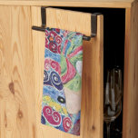 Maiden (Virgin), Gustav Klimt, Vintage Art Nouveau Tea Towel<br><div class="desc">The Maiden (aka The Virgin) (1913) by Gustav Klimt is a vintage Victorian Era Art Nouveau fine art symbolism portrait painting. Several women yawning, stretching and sleeping in a bed covered with colourful mosaic pattern blankets. About the artist: Gustav Klimt (1862-1918) was an Austrian Symbolist painter and one of the...</div>