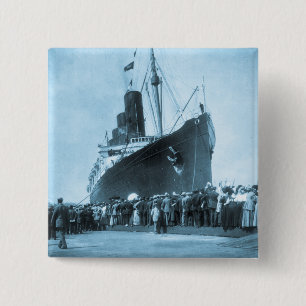 Maiden Voyage of RMS Lusitania, 13 Septemeber 1907 15 Cm Square Badge