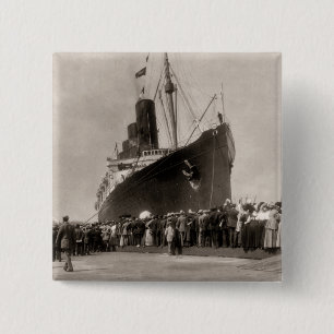 Maiden Voyage of RMS Lusitania, 13 Septemeber 1907 15 Cm Square Badge