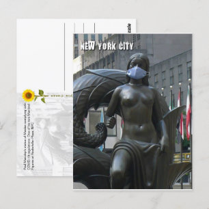 Maiden wearing a face mask - NYC V postcard