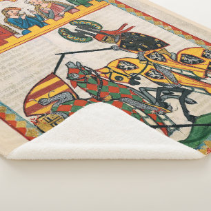 Maidens and Jousting Sherpa Blanket