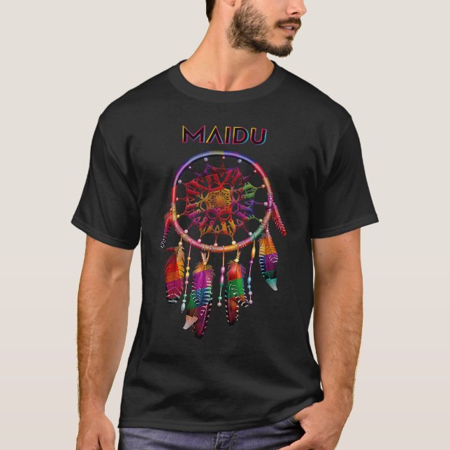Maidu Native American Indian Colourful Dreamcatche T-Shirt (Front)