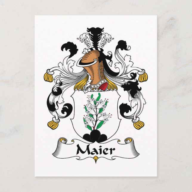 Maier Family Crest Postcard (Front)