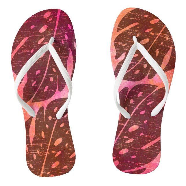 Maikai Hawaiian Monstera Leaf Tie-Dye Blend Jandals (Footbed)