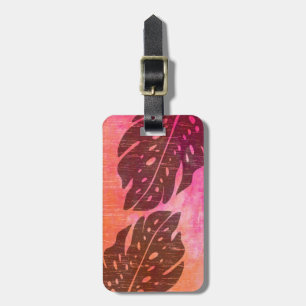 Maikai Hawaiian Monstera Leaf Tie-Dye Blend Luggage Tag