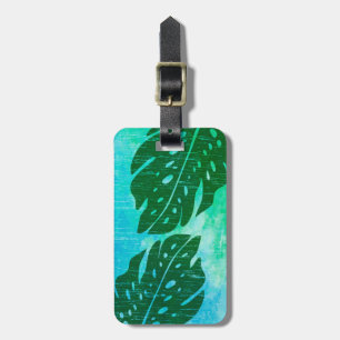 Maikai Hawaiian Monstera Leaf Tie-Dye Blend Luggage Tag