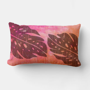 Maikai Hawaiian Monstera Leaf Tie-Dye Blend Lumbar Cushion