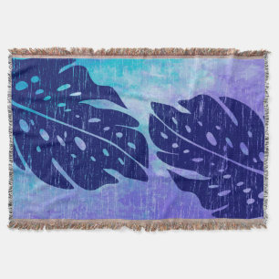 Maikai Hawaiian Monstera Leaf Tie-Dye Blend Throw Blanket