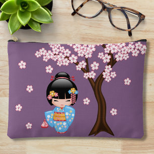 Maiko Kokeshi Doll - Cute Japanese Geisha Girl Accessory Pouch