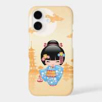 Maiko Kokeshi Doll Cute Japanese Geisha Yellow