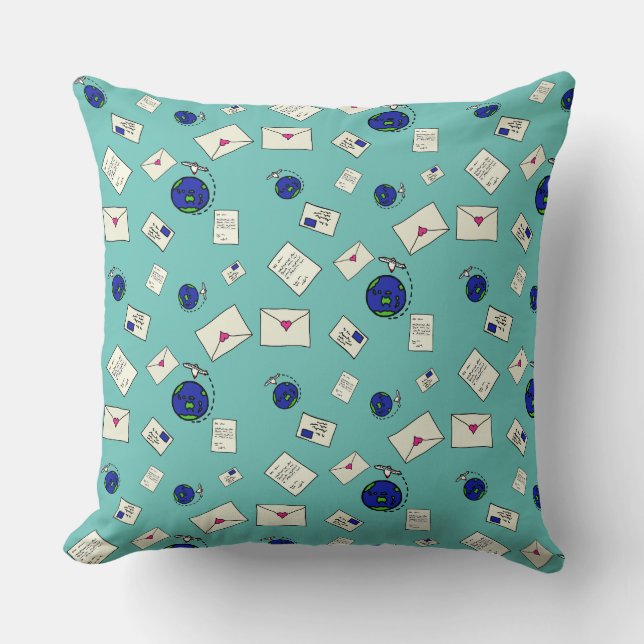 Mail Around The World Cushion (Front)
