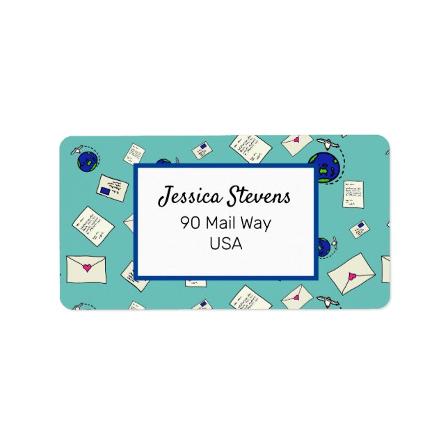 Mail Around The World Label (Front)