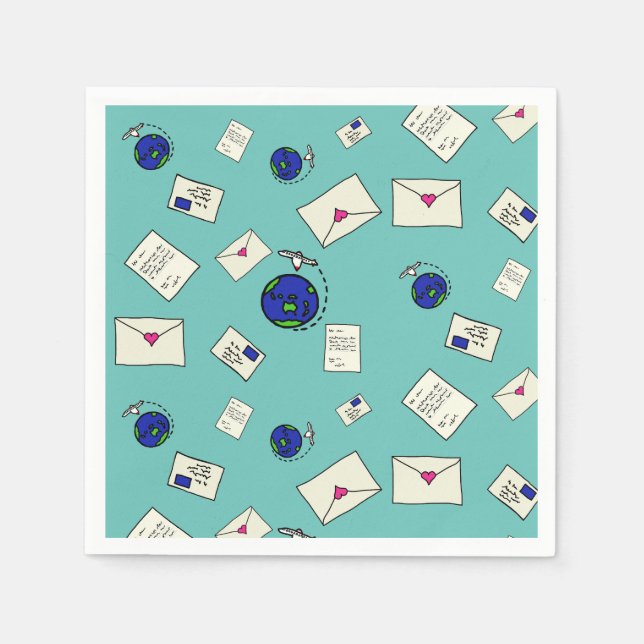 Mail Around The World Napkin (Front)