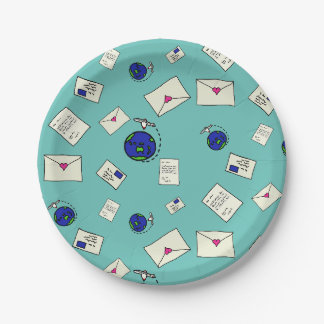 Mail Around The World Paper Plate