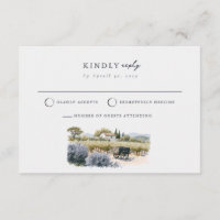 Mail Back Provence Vineyard Wedding RSVP Card