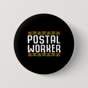 Mail Carrier African American Black History Month  6 Cm Round Badge