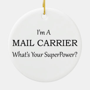 MAIL CARRIER CERAMIC TREE DECORATION