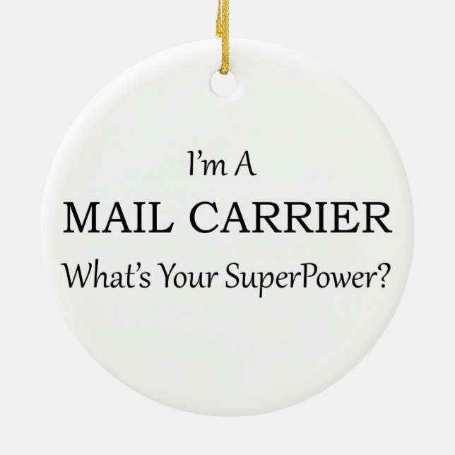 MAIL CARRIER CERAMIC TREE DECORATION (Back)