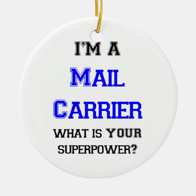 mail carrier ceramic tree decoration (Front)
