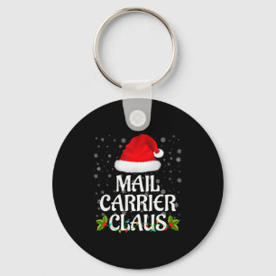 Mail Carrier Claus Christmas Lights Pajama Family  Key Ring