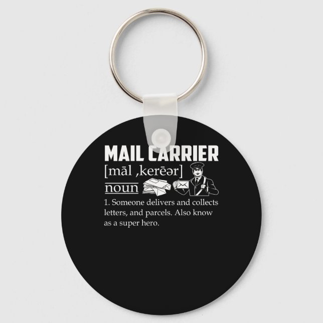 Mail Carrier Delivers Collect Letters Key Ring (Front)