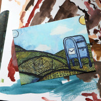 Mail Carrier Drop Box Postal Service Art          