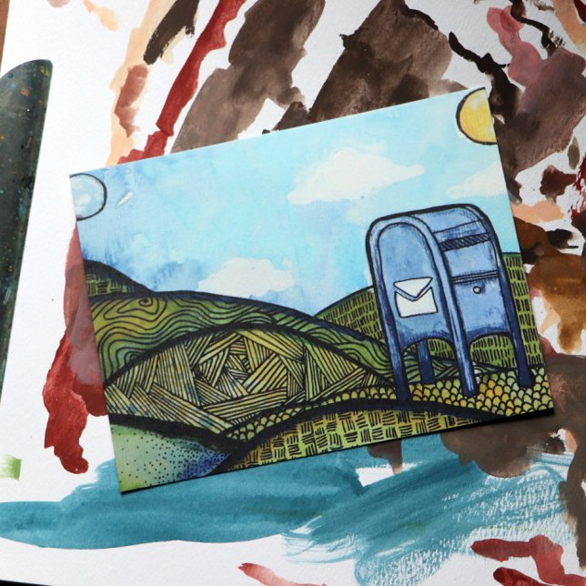 Mail Carrier Drop Box Postal Service Art           Postcard (Creator Uploaded)