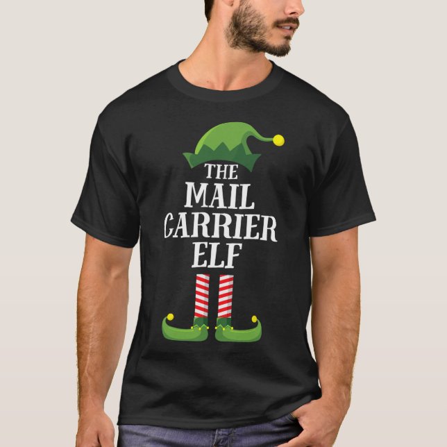 Mail Carrier Elf Matching Family Group Christmas P T-Shirt (Front)