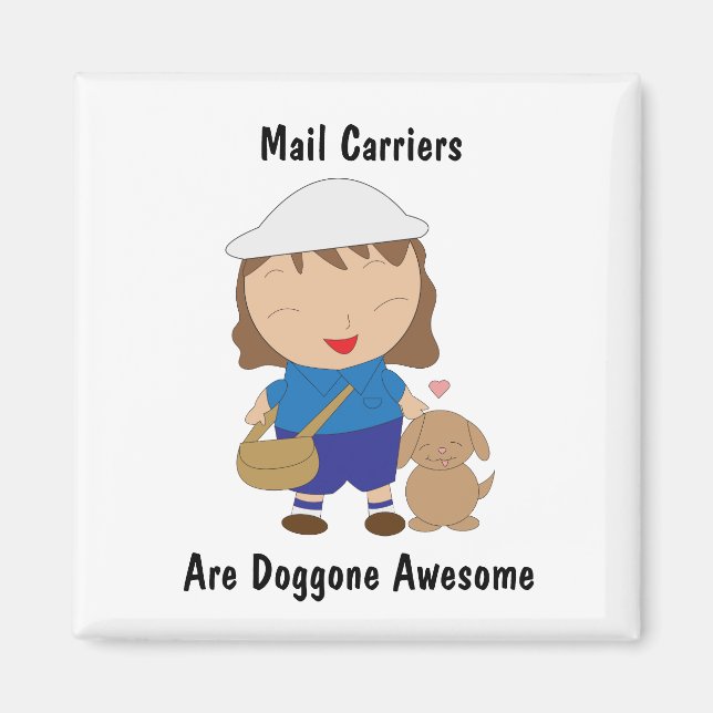 Mail Carrier Female Awesome Personalise Magnet (Front)