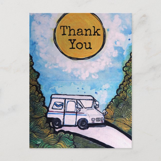 Mail Carrier Illustration Postcard (Front)