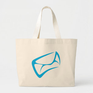 Mail Carrier Logo in Swish Drawing Style Large Tote Bag