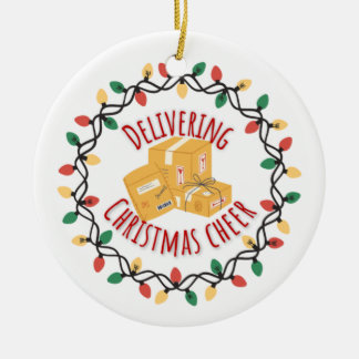 Mail Carrier Mailman UPS FedEx Christmas Ceramic Tree Decoration