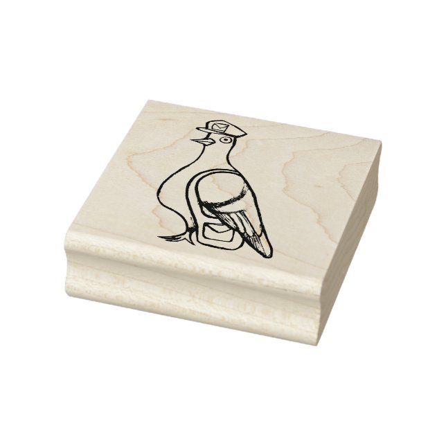 Mail Carrier Pigeon Postal Humor                   Rubber Stamp (Stamp)