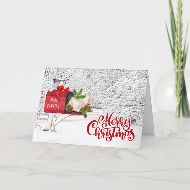 Mail Carrier / Postal Worker Christmas Holiday Card (Front)