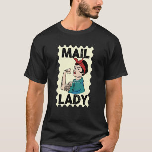 Mail Carrier Postal Worker Postman Mail Lady Stamp T-Shirt