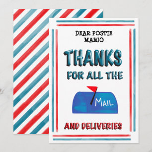 Mail Carrier Postie Thank You For All The Mail Card
