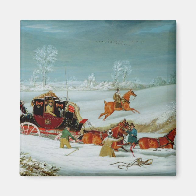 Mail Coach in the Snow Magnet (Front)