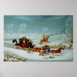 Mail Coach in the Snow Poster