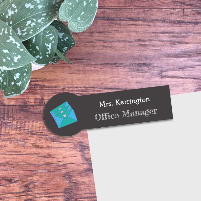 Mail Faux Chalkboard Office Manager Name Tag (Creator Uploaded)