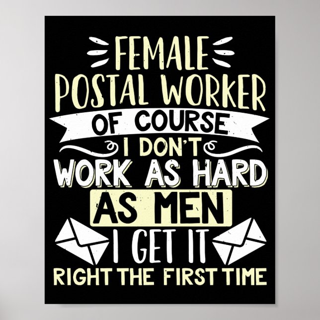 Mail Lady Carrier Female Postal Worker Poster (Front)