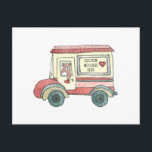 Mail Truck Bear Custom Message Holiday Postcard<br><div class="desc">custom</div>