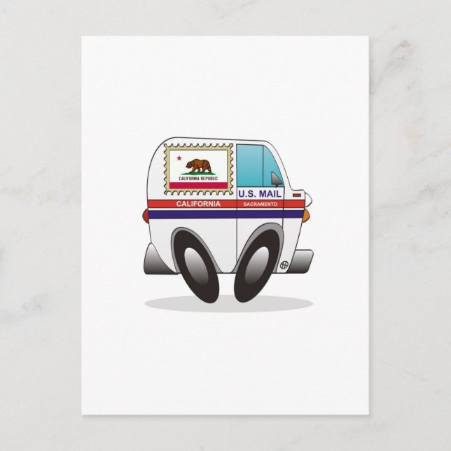 Mail Truck CALIFORNIA Postcard (Front)