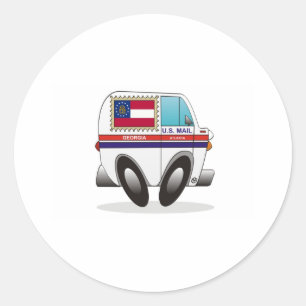 Mail Truck GEORGIA Classic Round Sticker