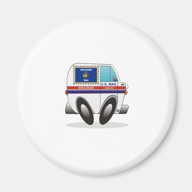 Mail Truck WISCONSIN Magnet (Front)
