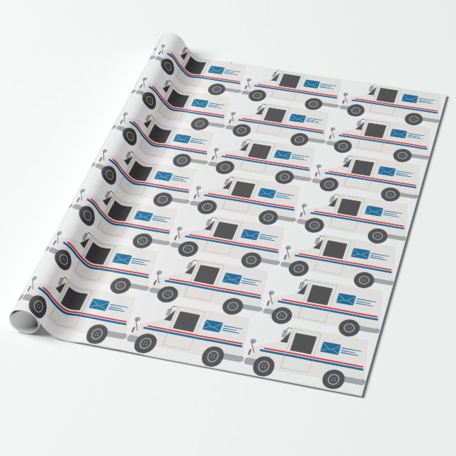 Mail Truck Wrapping Paper (Unrolled)