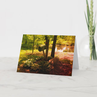 Mailbox by the Pond sunny day Birthday Card