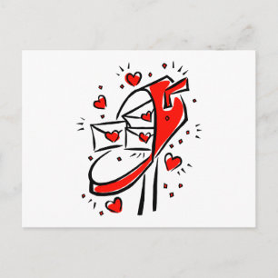 mailbox letters hearts outlines love postcard