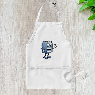 Mailbox Mascot Happy Blue Postal Character  Standard Apron