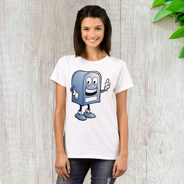 Mailbox Mascot Happy Blue Postal Character  T-Shirt (Creator Uploaded)